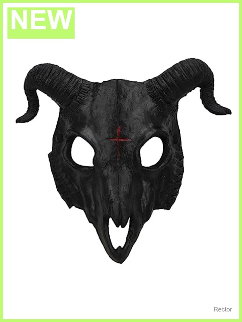 Polyurethane Gothic Goat Skull Mask Full Face Ram Horns Halloween Cosplay